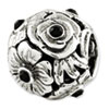 Reflection Beads Sterling Silver Black Swarovski Elements Flower Bead
