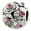 Reflection Beads Sterling Silver Pink Swarovski Elements Flower Bead