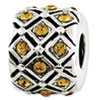 Reflection Beads Sterling Silver Yellow Swarovski Elements Bead