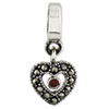 Reflection Beads Sterling Silver Marcasite Heart Dangle Bead