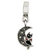 Reflection Beads Sterling Silver Marcasite Cat and Moon Dangle Bead