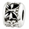 Reflection Beads Sterling Silver Black Enameled Butterfly Bead