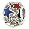 Reflection Beads Sterling Silver Enameled Stars Bead