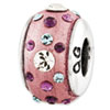Reflection Beads Sterling Silver Pink Molded with Swarovski Elements Bead
