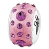 Reflection Beads Sterling Silver Pink Molded and Swarovski Elements Bead