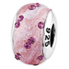 Reflection Beads Sterling Silver Pink Molded and Swarovski Elements Bead