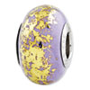 Reflection Beads Sterling Silver Lilac with Gold Foil Ceramic Bead
