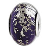 Reflection Beads Sterling Silver Dark Purple with Platinum Foil Ceramic Bead