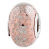 Reflection Beads Sterling Silver Pink with Platinum Foil Ceramic Bead