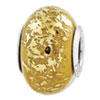 Reflection Beads Sterling Silver Yellow with Gold Foil Ceramic Bead