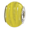 Reflection Beads Sterling Silver Clear, Yellow Italian Murano Glass Bead