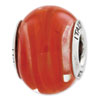 Reflection Beads Sterling Silver Orange, Red Italian Murano Glass Bead