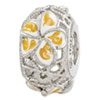 Reflection Beads Sterling Silver Yellow and White Enameled Flowers Bead