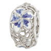 Reflection Beads Sterling Silver Blue and White Enameled Flowers Bead