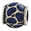 Reflection Beads Sterling Silver Blue Enamel with Sparkles Bead