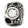 Reflection Beads Sterling Silver Black and White Swarovski Elements Bead