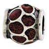 Reflection Beads Sterling Silver Red Enamel with Sparkles Bead