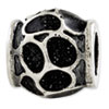 Reflection Beads Sterling Silver Black Enamel with Sparkles Bead