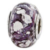 Reflection Beads Sterling Silver Purple, White Ceramic Bead