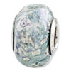 Reflection Beads Sterling Silver Green, Purple, White Ceramic Bead