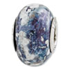 Reflection Beads Sterling Silver Blue, Grey, White Ceramic Bead