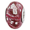 Reflection Beads Sterling Silver Pink, White Ceramic Bead
