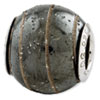 Reflection Beads Sterling Silver Black Laser Etched Swirl Bead