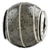 Reflection Beads Sterling Silver Black Laser Etched Swirl Bead