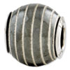 Reflection Beads Sterling Silver Black Matte with Laser Etched Swirl Bead
