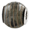 Reflection Beads Sterling Silver Black Matte with Laser Etched Swirl Bead