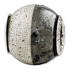 Reflection Beads Sterling Silver Laser Etched and Black with Sparkles Bead