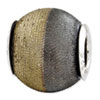 Reflection Beads Sterling Silver Gold-plated Laser Etched and Black Matte Bead