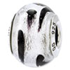 Reflection Beads Sterling Silver Silver, Black Italian Murano Glass Bead