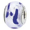 Reflection Beads Sterling Silver Silver, White Italian Murano Glass Bead