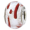 Reflection Beads Sterling Silver Silver, Red Italian Murano Bead