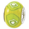 Reflection Beads Sterling Silver Lime Green Italian Murano Glass Bead