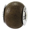 Reflection Beads Sterling Silver Imbuia Wood Bead