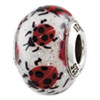 Reflection Beads Sterling Silver Lady Bugs Italian Murano Bead