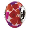 Reflection Beads Sterling Silver Pink, Purple, Red Italian Murano Glass Bead