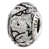 Reflection Beads Sterling Silver Grey with Black Lines Italian Murano Glass Bead