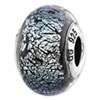 Reflection Beads Sterling Silver Light Blue and Grey Glass Bead