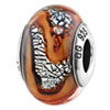 Reflection Beads Sterling Silver Orange Italian Glass Bead