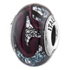 Reflection Beads Sterling Silver Dark Purple Italian Glass Bead