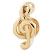 Reflection Beads Sterling Silver and Gold-plated Treble Clef Bead