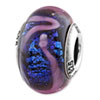 Reflection Beads Sterling Silver Blue with Purple Swirls Glass Bead