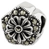 Reflection Beads Sterling Silver Marcasite Flower Bead