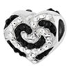 Reflection Beads Sterling Silver Black and White Swarovski Elements Bead