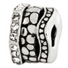 Reflection Beads Sterling Silver Swarovski Elements Textured Bali Bead