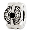 Reflection Beads Sterling Silver Swarovski Elements Circle Textured Bead