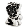 Reflection Beads Sterling Silver Black Swarovski Elements Hearts Bead